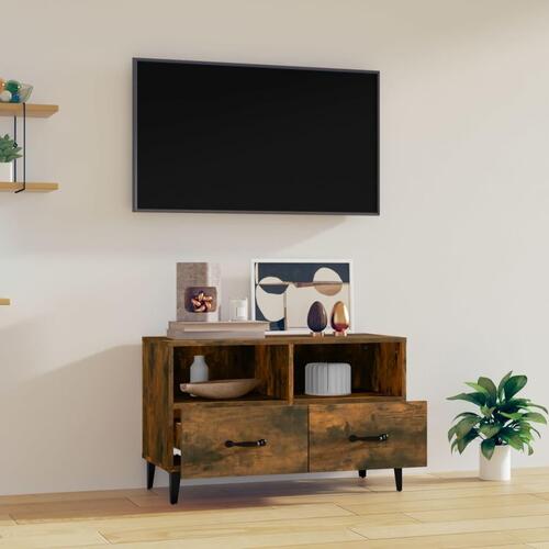 Tv-bord 80x36x50 cm konstrueret træ røget egetræsfarve