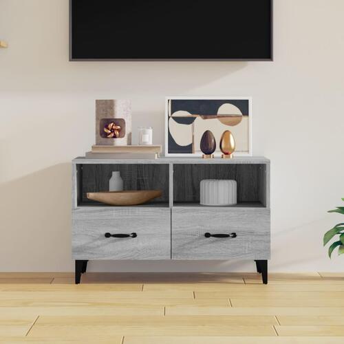 Tv-bord 80x36x50 cm konstrueret træ grå sonoma-eg