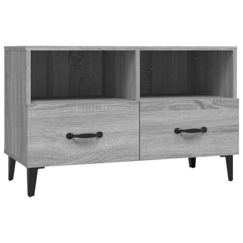 Tv-bord 80x36x50 cm konstrueret træ grå sonoma-eg