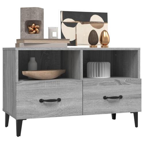 Tv-bord 80x36x50 cm konstrueret træ grå sonoma-eg