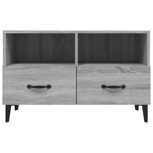 Tv-bord 80x36x50 cm konstrueret træ grå sonoma-eg