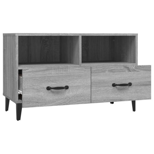 Tv-bord 80x36x50 cm konstrueret træ grå sonoma-eg