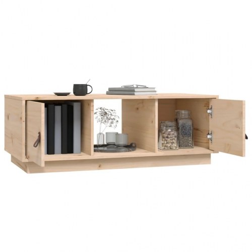 Sofabord i massivt fyrretræ 100 × 50 × 35 cm - med opbevaring