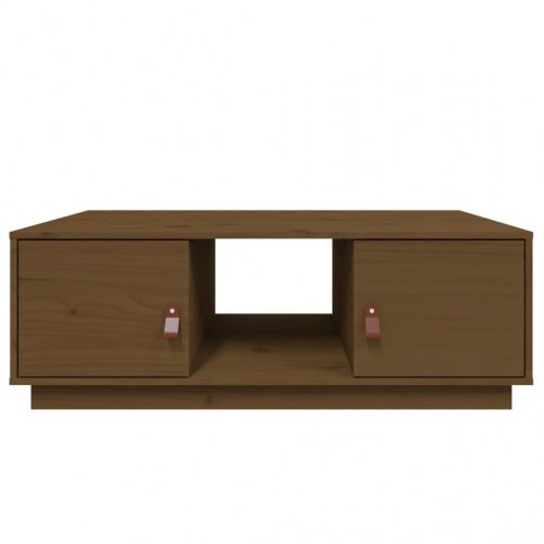 Sofabord i massivt fyrretræ 100×50×35 cm - gyldenbrun