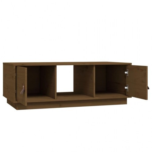 Sofabord i massivt fyrretræ 100×50×35 cm - gyldenbrun