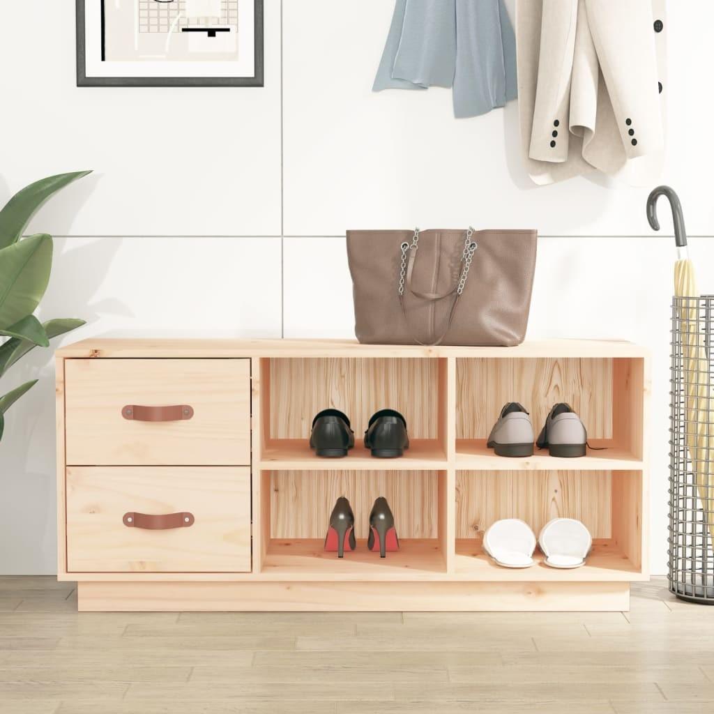 Skobænk 100x34x45 cm massivt fyrretræ