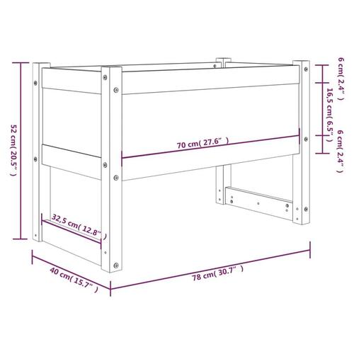 Plantekasse 78x40x52 cm massivt fyrretræ hvid