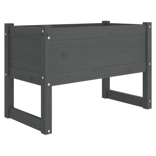 Plantekasse 78x40x52 cm massivt fyrretræ grå