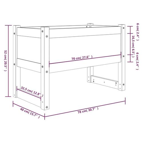 Plantekasse 78x40x52 cm massivt fyrretræ gyldenbrun