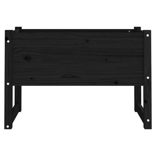 Plantekasse 78x40x52 cm massivt fyrretræ sort