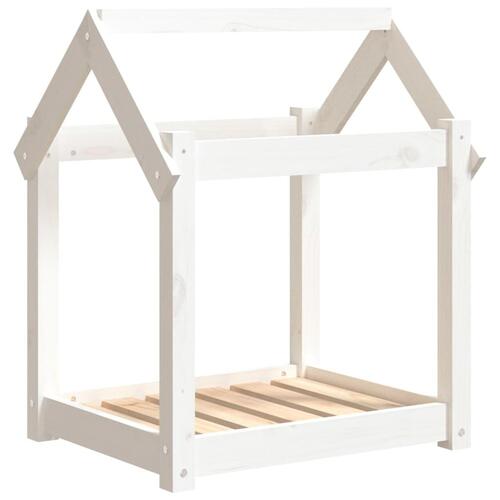 Hundeseng 61x50x70 cm massivt fyrretræ hvid