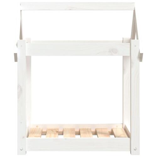 Hundeseng 61x50x70 cm massivt fyrretræ hvid