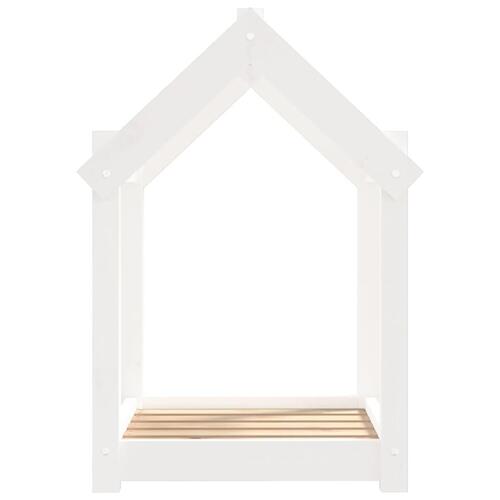 Hundeseng 61x50x70 cm massivt fyrretræ hvid