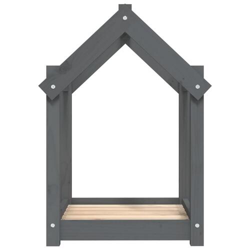 Hundeseng 61x50x70 cm massivt fyrretræ grå