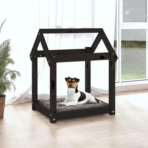 Hundeseng 61x50x70 cm massivt fyrretræ sort