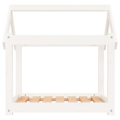 Hundeseng 71x55x70 cm massivt fyrretræ hvid