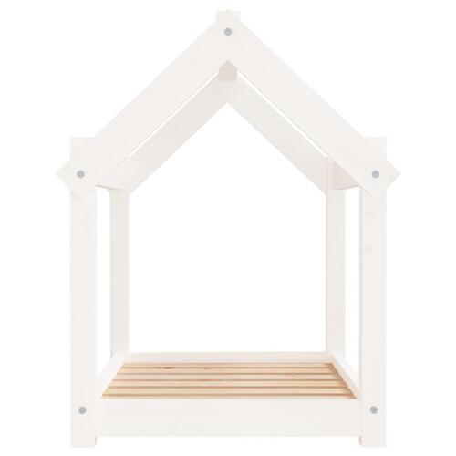 Hundeseng 71x55x70 cm massivt fyrretræ hvid