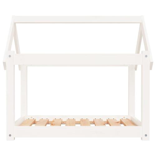 Hundeseng 81x60x70 cm massivt fyrretræ hvid