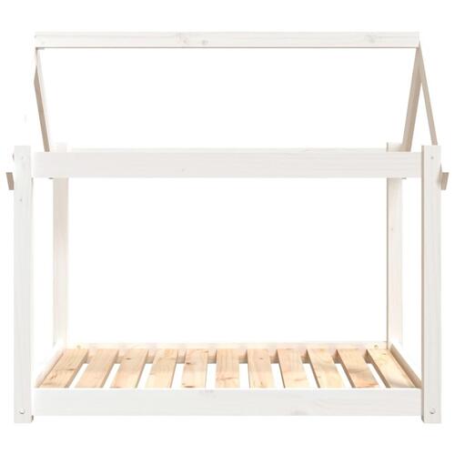 Hundeseng 101x70x90 cm massivt fyrretræ hvid