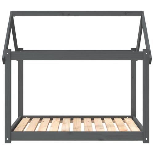 Hundeseng 101x70x90 cm massivt fyrretræ grå