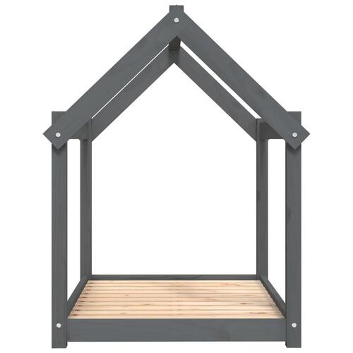 Hundeseng 101x70x90 cm massivt fyrretræ grå