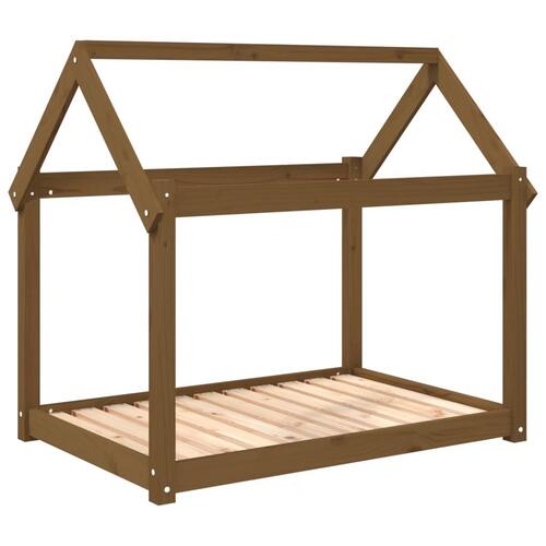 Hundeseng 101x70x90 cm massivt fyrretræ gyldenbrun