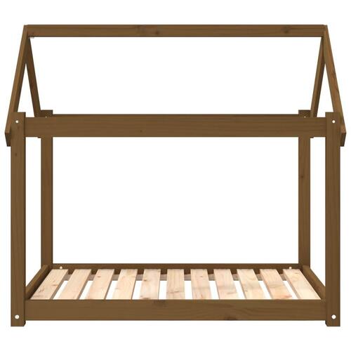 Hundeseng 101x70x90 cm massivt fyrretræ gyldenbrun