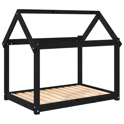 Hundeseng 101x70x90 cm massivt fyrretræ sort