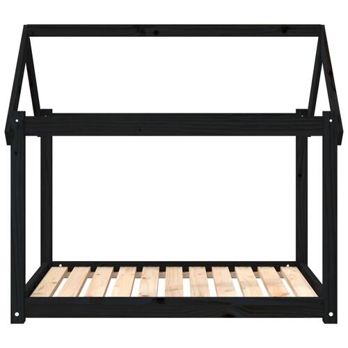 Hundeseng 101x70x90 cm massivt fyrretræ sort