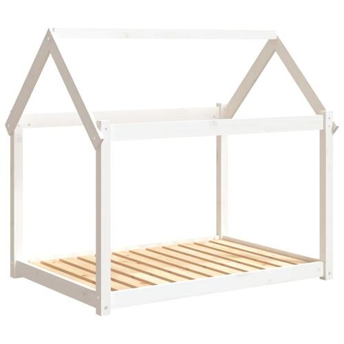 Hundeseng 111x80x100 cm massivt fyrretræ hvid