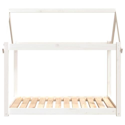 Hundeseng 111x80x100 cm massivt fyrretræ hvid
