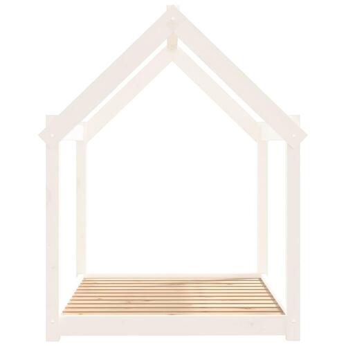 Hundeseng 111x80x100 cm massivt fyrretræ hvid