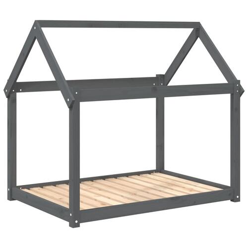 Hundeseng 111x80x100 cm massivt fyrretræ grå