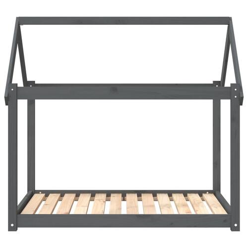 Hundeseng 111x80x100 cm massivt fyrretræ grå