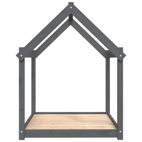 Hundeseng 111x80x100 cm massivt fyrretræ grå