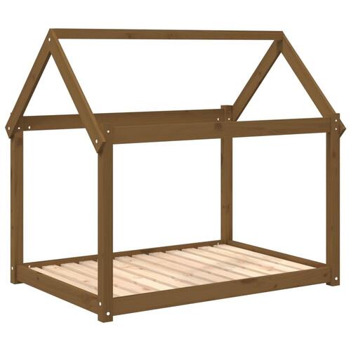 Hundeseng 111x80x100 cm massivt fyrretræ gyldenbrun