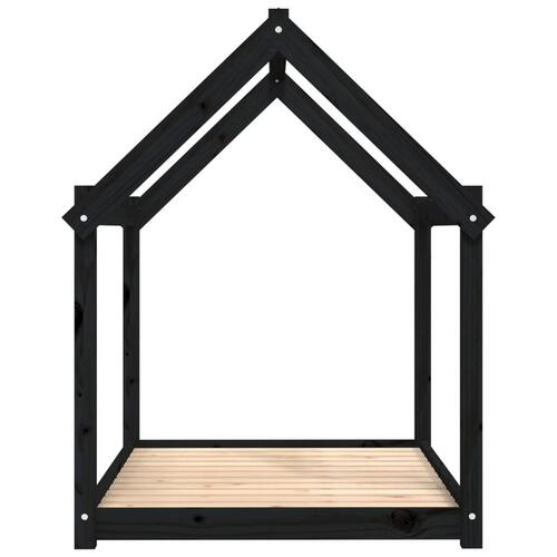 Hundeseng 111x80x100 cm massivt fyrretræ sort