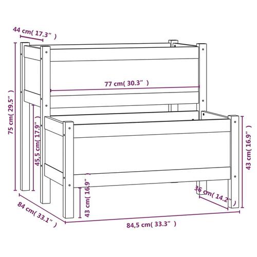 Plantekasse 84,5x84x75 cm massivt fyrretræ