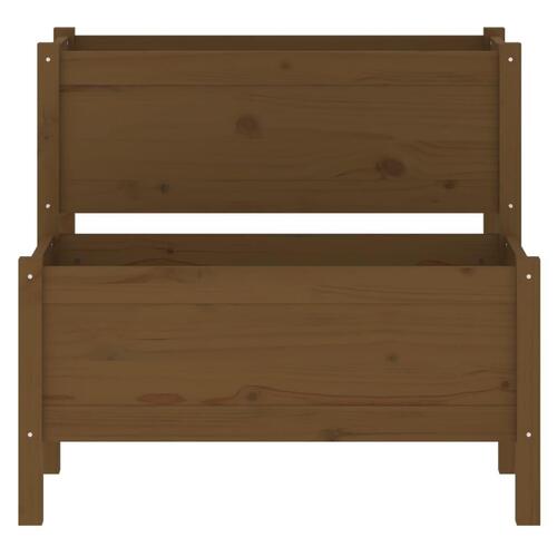 Plantekasse 84,5x84x75 cm massivt fyrretræ gyldenbrun