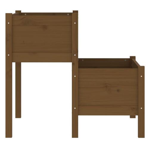 Plantekasse 84,5x84x75 cm massivt fyrretræ gyldenbrun