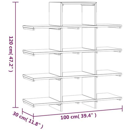 Bogreol 100x30x120 cm massivt teaktræ