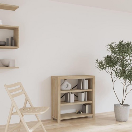 Bogreol med 3 hylder 80×30×80 cm i massivt akacietræ