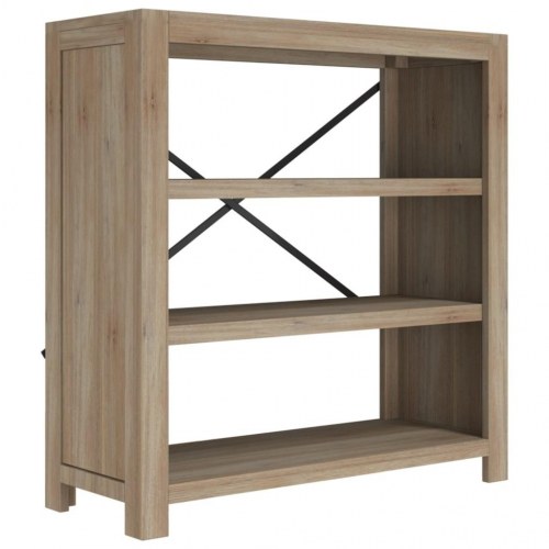Bogreol med 3 hylder 80×30×80 cm i massivt akacietræ
