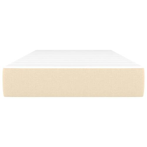 Springmadras med pocketfjedre 90x200x20 cm stof cremefarvet