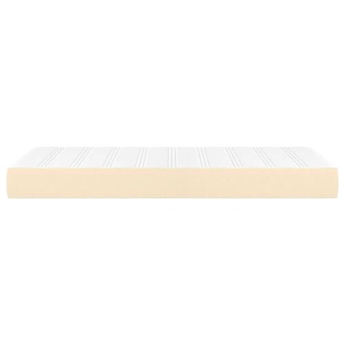 Springmadras med pocketfjedre 90x200x20 cm stof cremefarvet