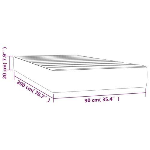 Springmadras med pocketfjedre 90x200x20 cm stof cremefarvet