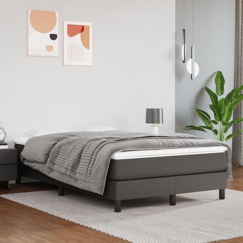 Springmadras med pocketfjedre 120x200x20 cm kunstlæder grå