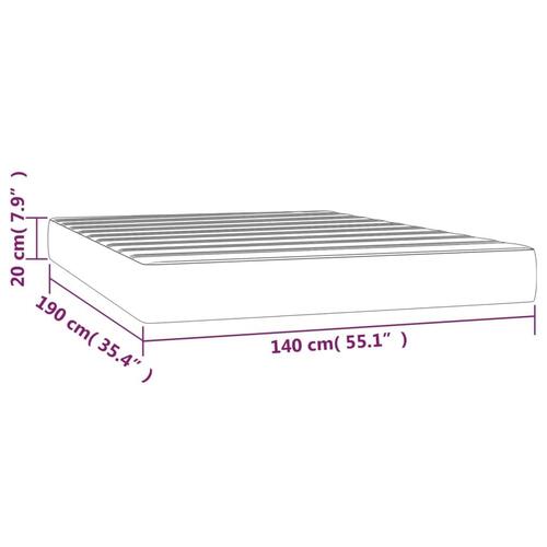 Springmadras med pocketfjedre 140x190x20 cm kunstlæder sort