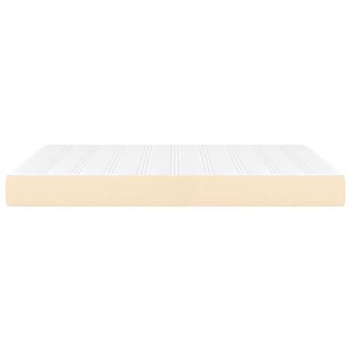 Springmadras med pocketfjedre 140x200x20 cm stof cremefarvet