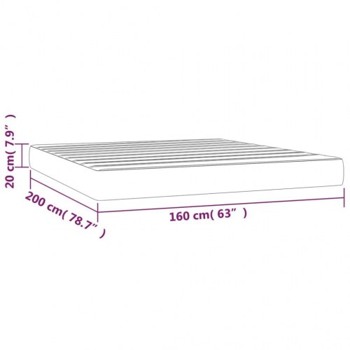 Springmadras med pocketfjedre medium 160x200x20 cm kunstlæder hvid